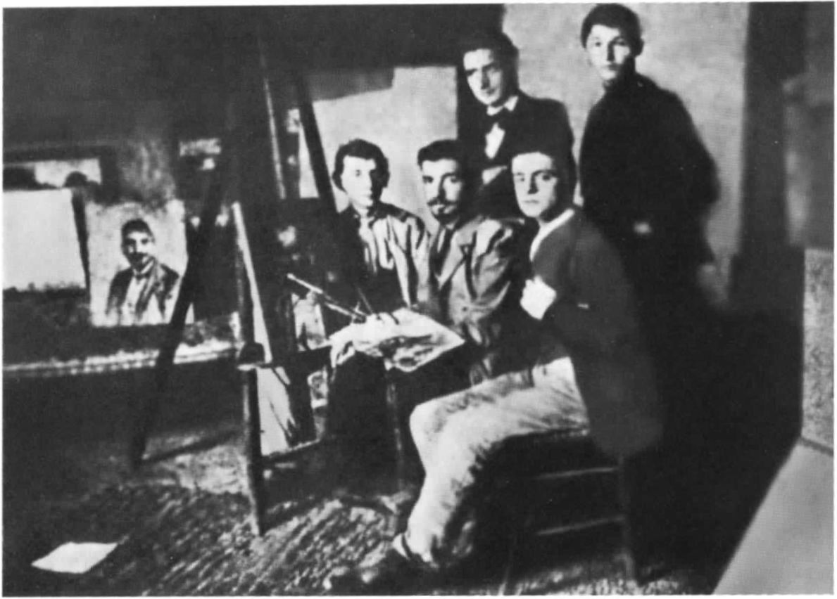 Модильяни с товарищами в школе живописи Микели