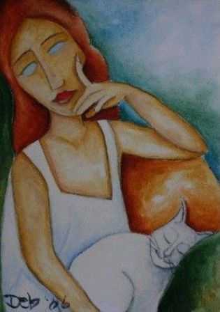 «Кот в стиле Модильяни». Художник: Deb Harvey «Кот в стиле Модильяни». Художник: Deb Harvey