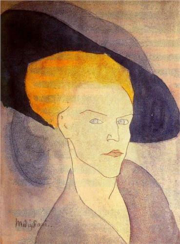Каземир Малевич :: Голова женщины в шляпе (1907)