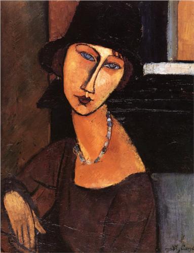 Каземир Малевич :: Жанна Эбютерн в шляпе и с ожерельем (1917)