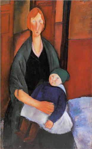 Каземир Малевич :: Сидящая женщина с ребенком (Материнство) (1919)