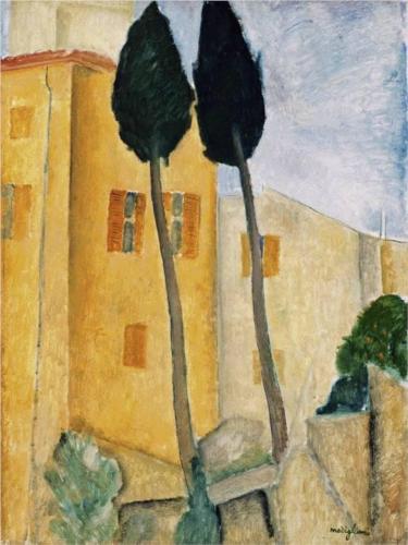 Каземир Малевич :: Деревья и дом на Кипре (1919)