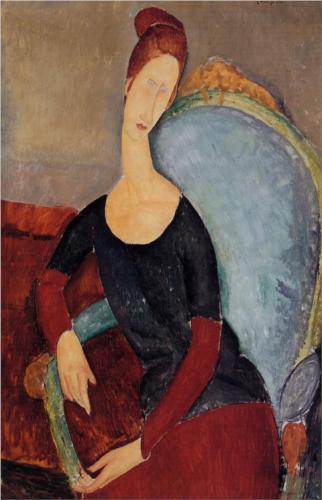 Каземир Малевич :: Портрет Жанны Эбютерн в синем кресле (1918)