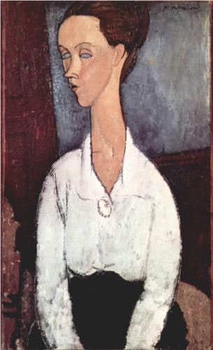 Каземир Малевич :: Портрет Лунии Чеховской в белой блузе (1917)