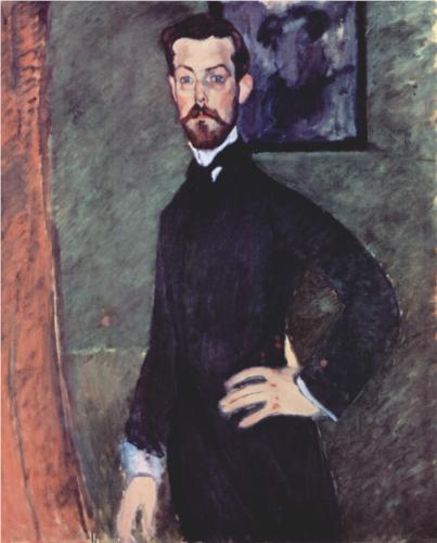 Каземир Малевич :: Портрет Поля Александера на зеленом фоне (1909)