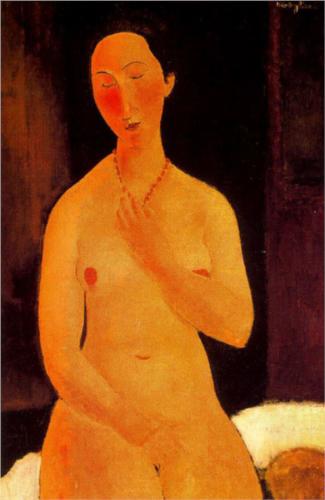 Каземир Малевич :: Сидящая обнаженная с ожерельем (1917)